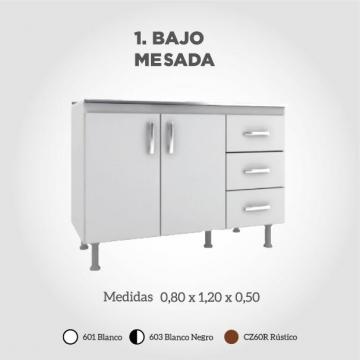 BAJO MESADA 1.20 BLANCO/RUSTICO