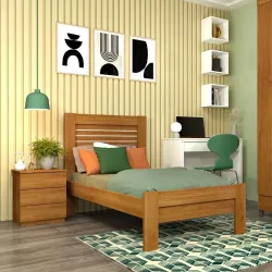 CAMA SAFIRA 1 PLAZA MDP CINAMOMO/OFF WHITE FLEX