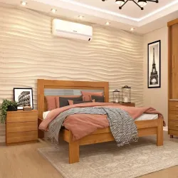 CAMA SAFIRA 2 PLAZAS MDP CINAMOMO/OFF WHITE FLEX