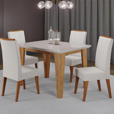 COMEDOR FLORATA MIEL C/4 SILLAS SAFIRA MARFIL