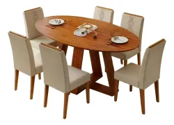 COMEDOR LIA 6 SILLAS(23142.8224) FREIJO/FREIJO
