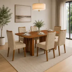 COMEDOR LUMA 6 SILLAS(28965.8231) FREIJO/FREIJO