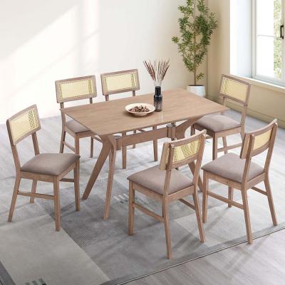 COMEDOR RAFFLES 1+6 LIGHT BROWN