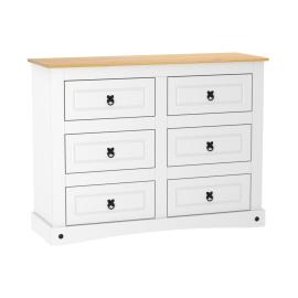 COMODA 6 CAJONES BLANCO LINEA MEXICANA