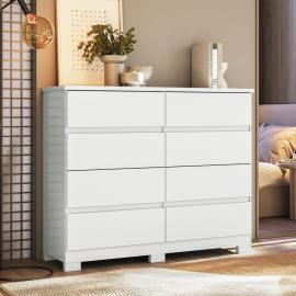 COMODA ROMA 8 CAJONES BLANCO