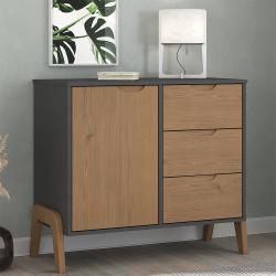COMODA VENEZA  1P/3C GRAFITE/PINUS CERA
