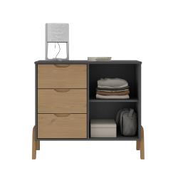 COMODA VENEZA  1P/3C GRAFITE/PINUS CERA