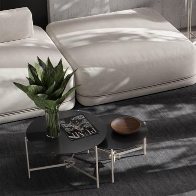 MESA DE CENTRO PRISMA NEGRO 2 UNIDADES