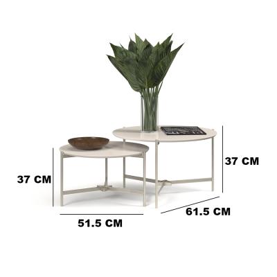 MESA DE CENTRO PRISMA OFF WITHE 2 UNIDADES