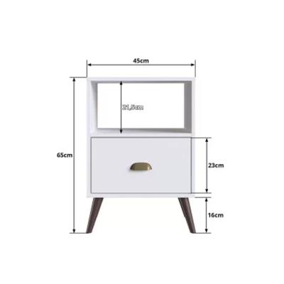 MESA DE LUZ 1 CAJON BLANCA