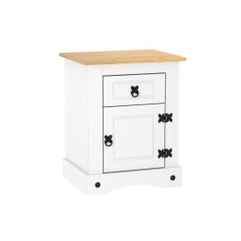 MESA DE LUZ 1 PUERTA 1 CAJON BLANCO LINEA MEXICANA