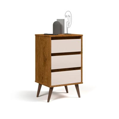 MESA DE LUZ RETRO WOOD 3 CAJ.FREIJO/OFF WHITE