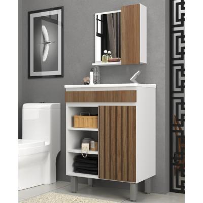 MUEBLE DE BAÑO BELLO 55  1 PTA. C/PATAS BL/NOCE