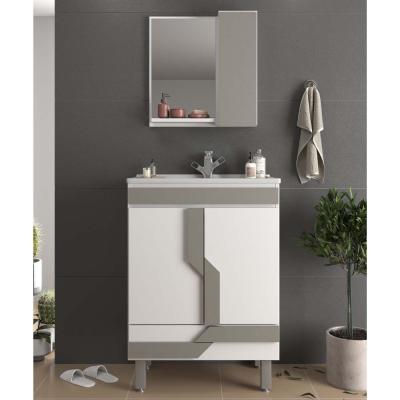 MUEBLE DE BAÑO NAVONA 60 2PTAS. 1CAJ. C/PATAS BL/CIMENTO
