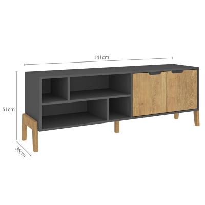 RACK 2 PUERTAS PATAS MADERA LINEA RETRO