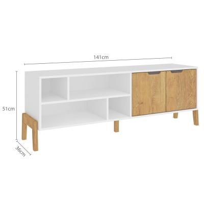 RACK 2 PUERTAS PATAS MADERA LINEA RETRO