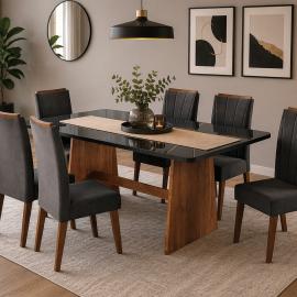 SAN FRANCISCO COMEDOR C/6 SILLAS SAFIRA(5B)
