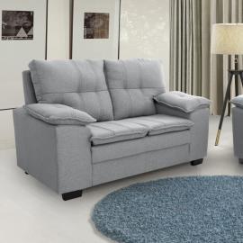 SOFA NEW FLORIDA 2 CUERPOS TAPIZADO TELA RUSTICO GRAFITE
