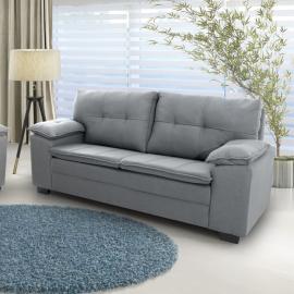 SOFA NEW FLORIDA 3 CUERPOS TAPIZADO TELA RUSTICO GRAFITE