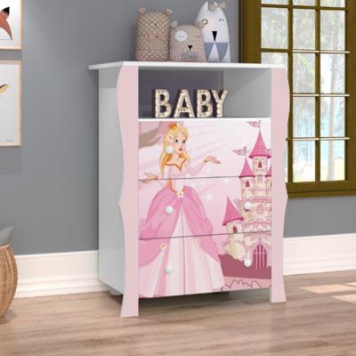 (207) COMODA LARA PRINCESA  BL/ROSA